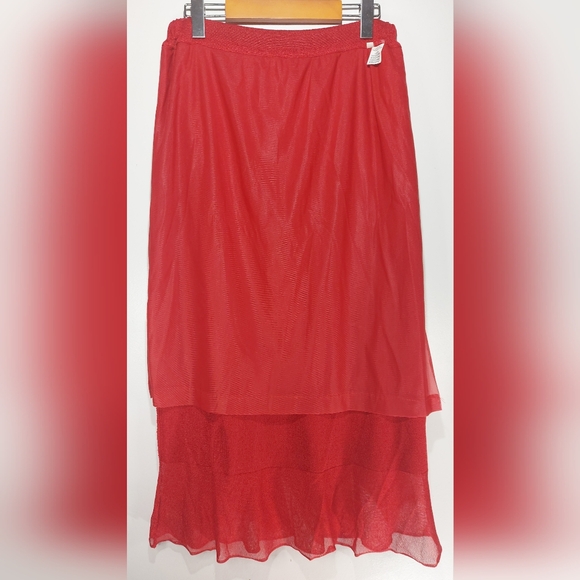 Moda Dionisio Pellizzari Red Maxi Skirt Size L - Picture 3 of 7